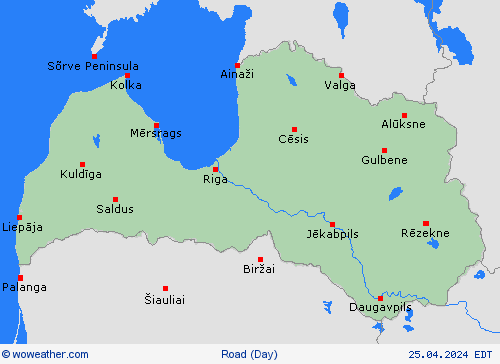 estado de la vía Latvia Europe Mapas de pronósticos