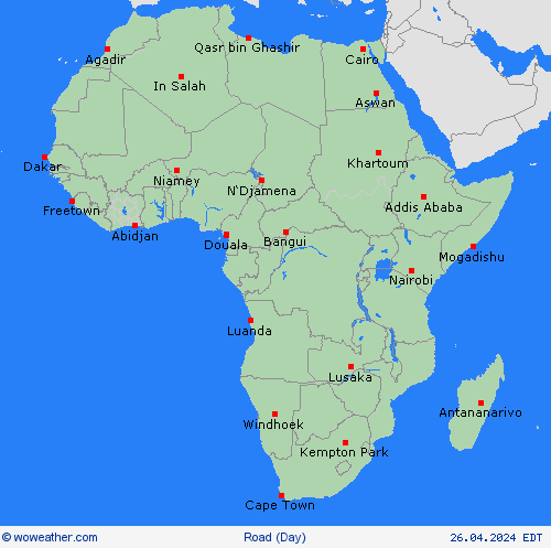 estado de la vía  Africa Mapas de pronósticos