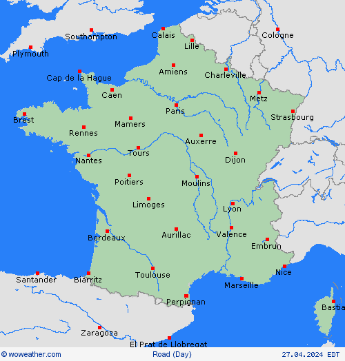 estado de la vía France Europe Mapas de pronósticos