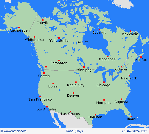 estado de la vía  North America Mapas de pronósticos