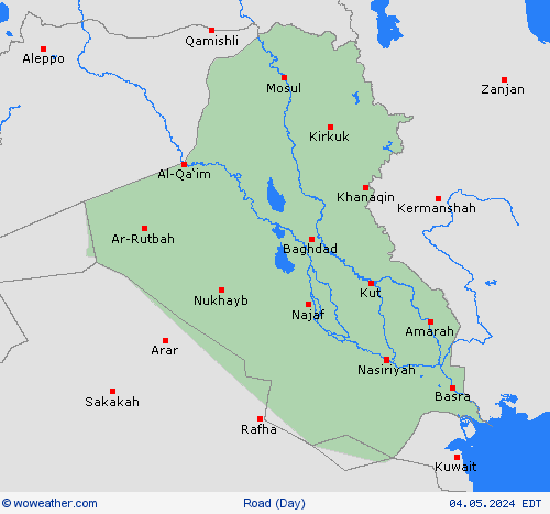 estado de la vía Iraq Asia Mapas de pronósticos