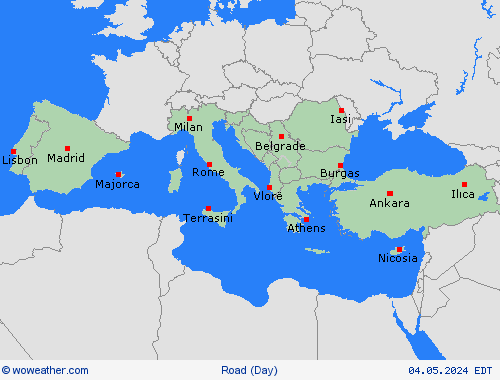 estado de la vía  Europe Mapas de pronósticos