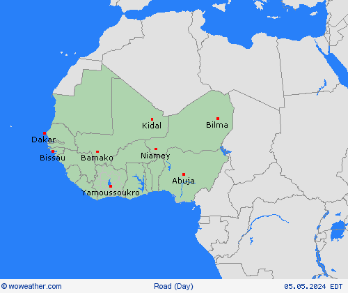 estado de la vía  Africa Mapas de pronósticos