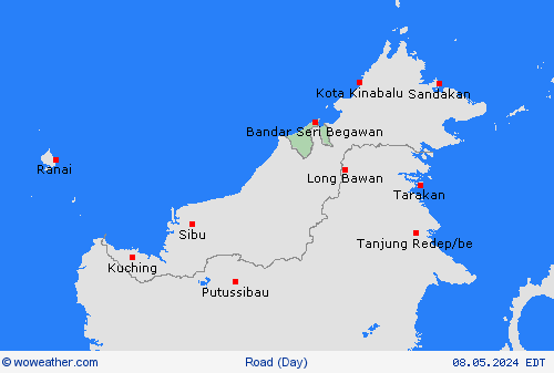 estado de la vía Brunei Asia Mapas de pronósticos
