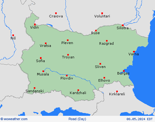 estado de la vía Bulgaria Europe Mapas de pronósticos