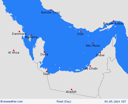 estado de la vía Bahrain Asia Mapas de pronósticos