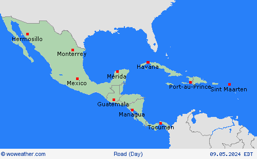 estado de la vía  Central America Mapas de pronósticos