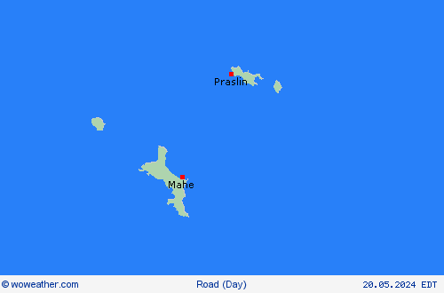 estado de la vía Seychelles Africa Mapas de pronósticos