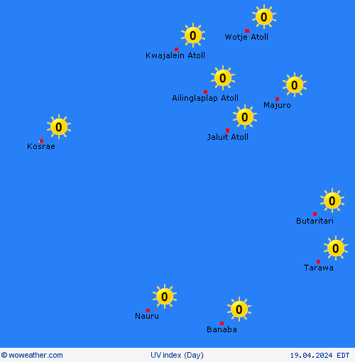 uv index Marshall Islands Oceania Forecast maps