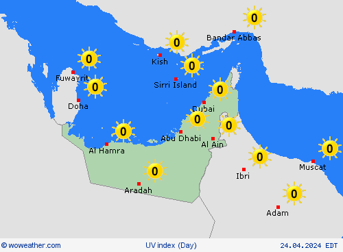 índice uv United Arab Emirates Asia Mapas de pronósticos
