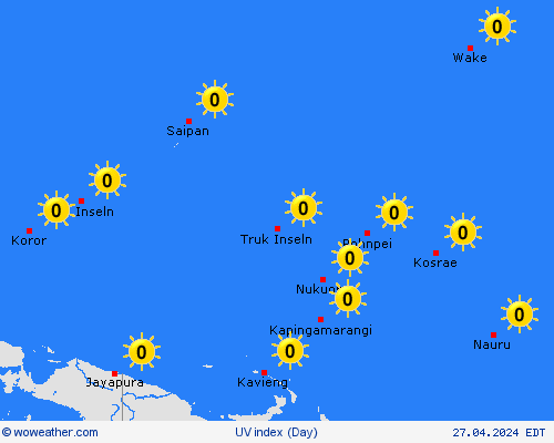 índice uv Wake Island Oceania Mapas de pronósticos