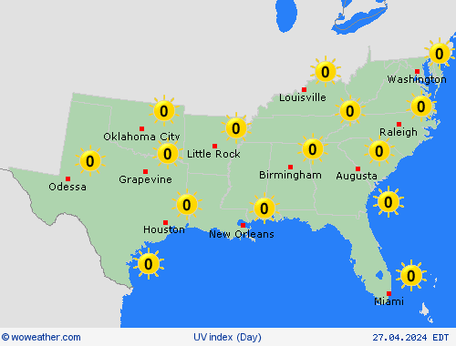 uv index  USA Forecast maps