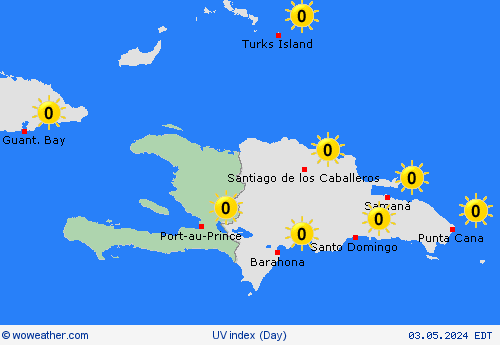 índice uv Haiti Central America Mapas de pronósticos