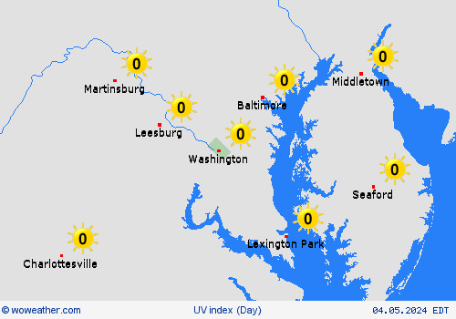 uv index  USA Forecast maps