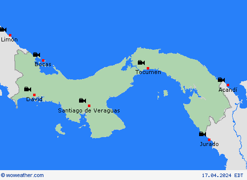 cámara web Panama Central America Mapas de pronósticos