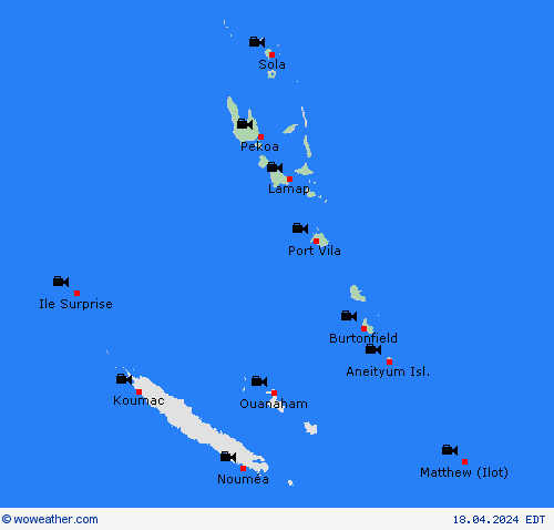 cámara web Vanuatu Oceania Mapas de pronósticos