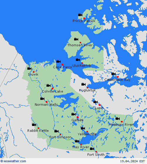 cámara web Northwest Territories North America Mapas de pronósticos