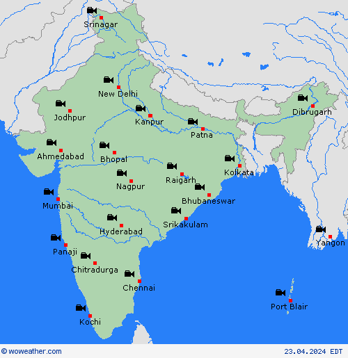 cámara web India Asia Mapas de pronósticos