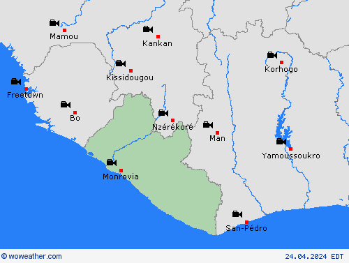 cámara web Liberia Africa Mapas de pronósticos