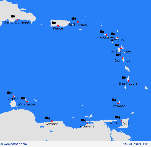 cámara web Lesser Antilles Central America Mapas de pronósticos