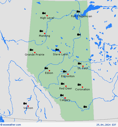 cámara web Alberta North America Mapas de pronósticos