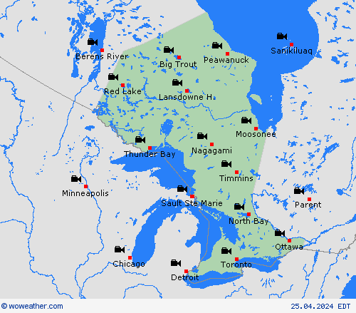 cámara web Ontario North America Mapas de pronósticos