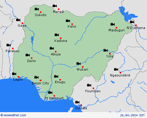 cámara web Nigeria Africa Mapas de pronósticos