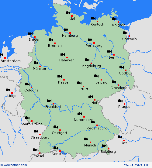 cámara web Germany Europe Mapas de pronósticos