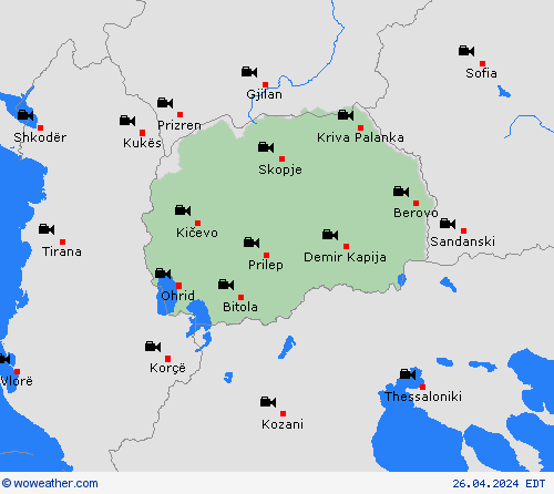 cámara web North Macedonia Europe Mapas de pronósticos