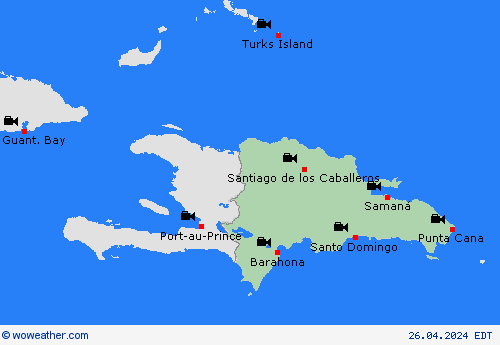 cámara web Dominican Republic Central America Mapas de pronósticos