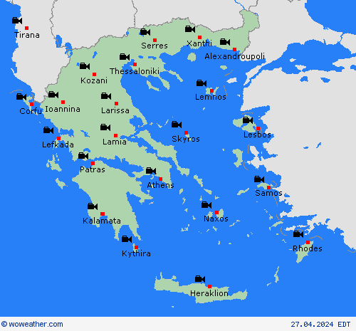 cámara web Greece Europe Mapas de pronósticos