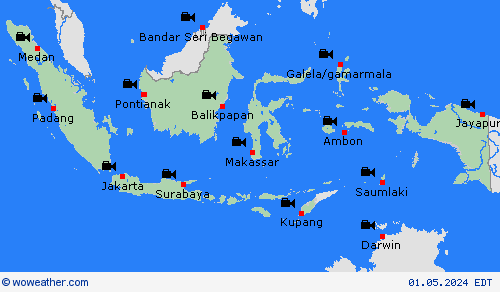 cámara web Indonesia North America Mapas de pronósticos