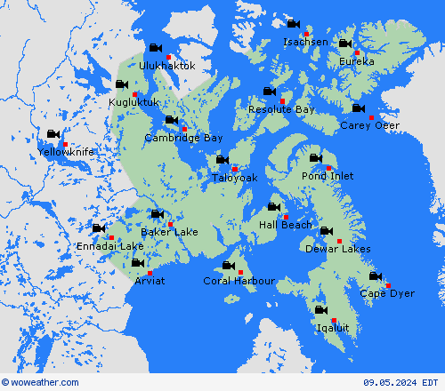 webcam Nunavut North America Forecast maps