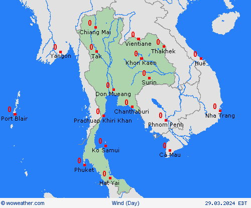 viento Thailand Asia Mapas de pronósticos
