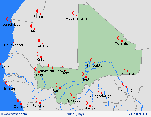 viento Mali Africa Mapas de pronósticos