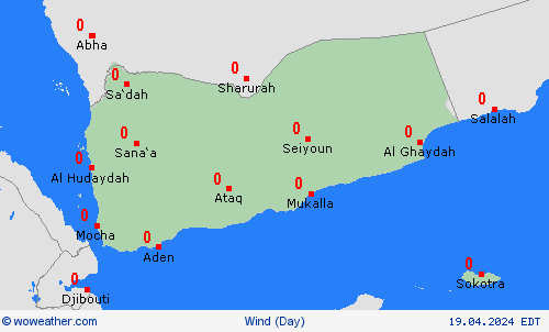 wind Yemen Asia Forecast maps