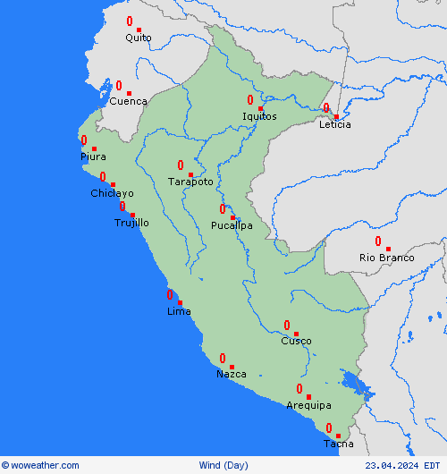 viento Peru South America Mapas de pronósticos