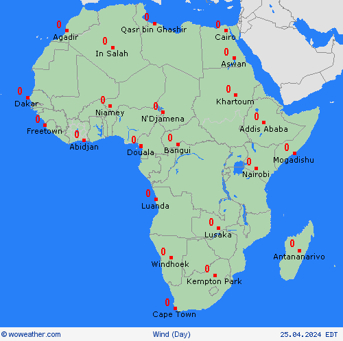 viento  Africa Mapas de pronósticos