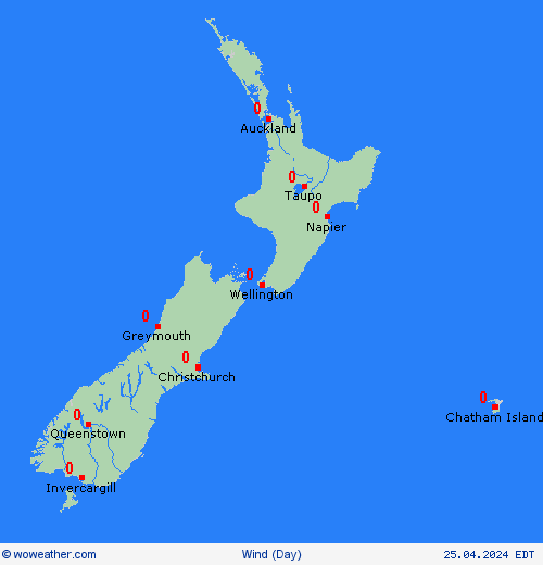viento New Zealand Oceania Mapas de pronósticos