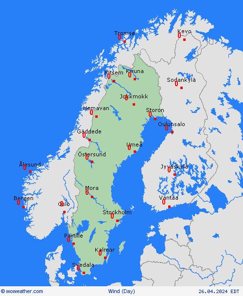 viento Sweden Europe Mapas de pronósticos