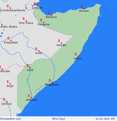 viento Somalia Africa Mapas de pronósticos