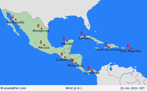viento  Central America Mapas de pronósticos