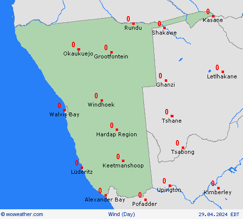 wind Namibia Africa Forecast maps