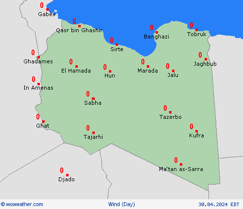 viento Libya Africa Mapas de pronósticos
