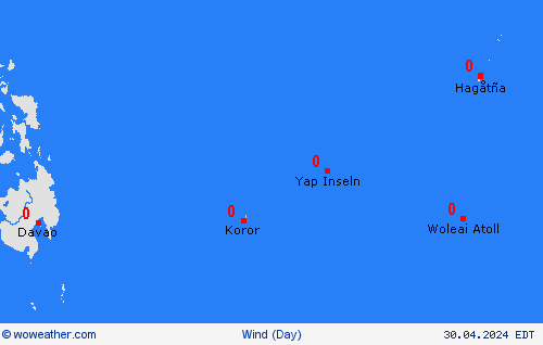viento Palau Oceania Mapas de pronósticos