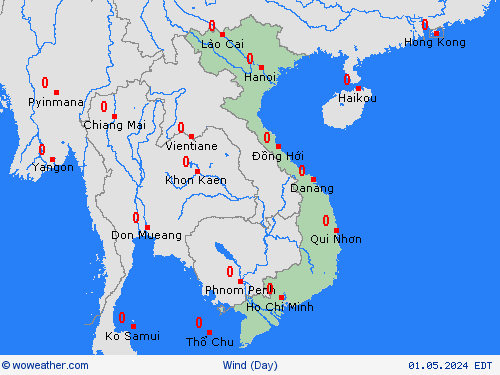 viento Vietnam Asia Mapas de pronósticos