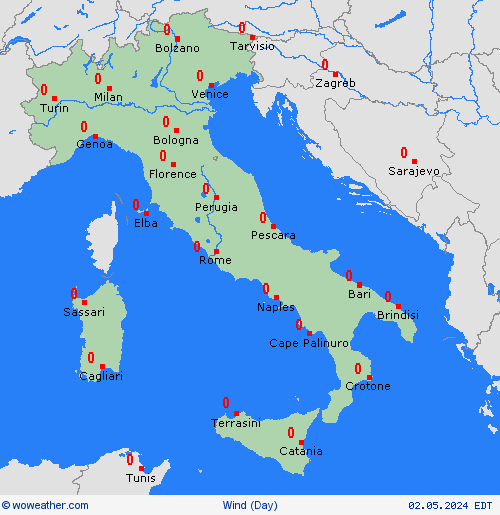 viento Italy Europe Mapas de pronósticos