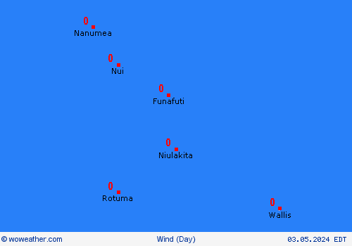 viento Tuvalu Oceania Mapas de pronósticos