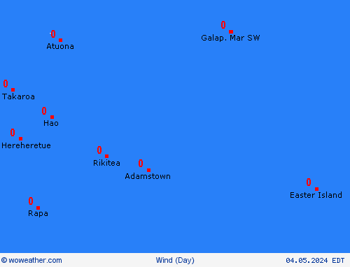 viento Pitcairn-Islands Oceania Mapas de pronósticos
