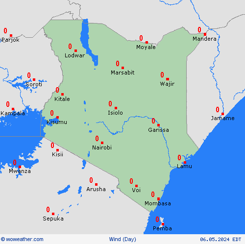 viento Kenya Africa Mapas de pronósticos